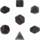 Chessex Velvet 7-Die Set - Black w/red