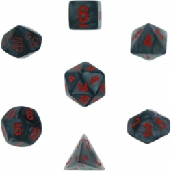 Chessex Velvet 7-Die Set - Black w/red