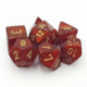 Chessex Glitter Polyhedral 7-Die Set - Ruby w/gold