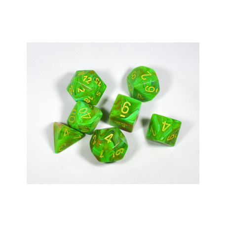Chessex Vortex 7-Die Set - Slime w/yellow
