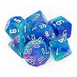 Chessex Festive Polyhedral 7-Die Set - Waterlily w/white