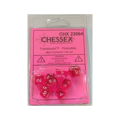 Chessex Polyhedral 7-Die Set - Pink/white