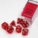 Chessex Translucent Polyhedral 7-Die Set - Red/white