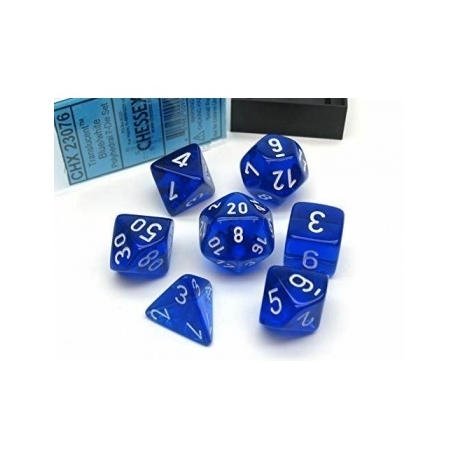Chessex Translucent Polyhedral 7-Die Set - Blue/white