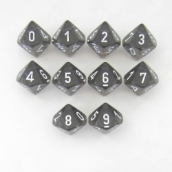 Chessex Translucent Polyhedral Ten d10 Set - Smoke/white