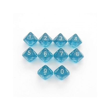 Chessex Translucent Polyhedral Ten d10 Set - Teal/white