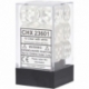 Chessex Translucent 16mm d6 with pips Dice Blocks (12 Dice) - Clear w/white