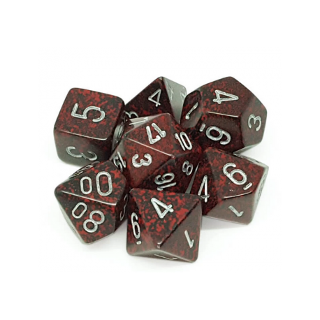 Chessex Speckled Polyhedral 7-Die Set - Silver Volcano