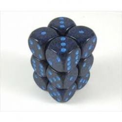 Chessex Speckled 16mm d6 with pips Dice Blocks (12 Dice) - Cobalt