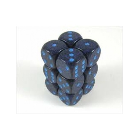Chessex Speckled 16mm d6 with pips Dice Blocks (12 Dice) - Cobalt