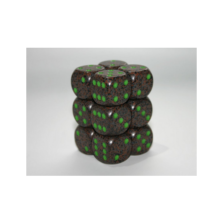 Chessex Speckled 16mm d6 with pips Dice Blocks (12 Dice) - Earth
