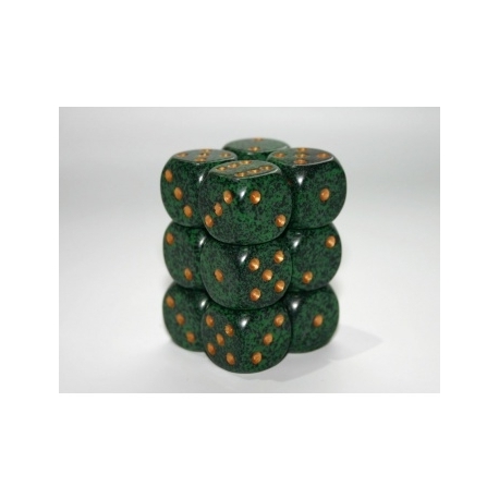 Chessex Speckled 16mm d6 with pips Dice Blocks (12 Dice) - Golden Recon