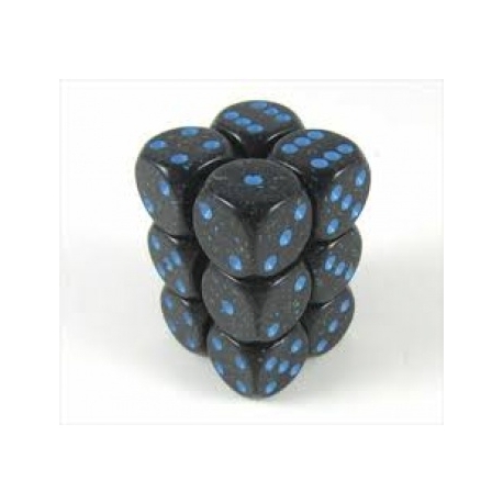 Chessex Speckled 16mm d6 with pips Dice Blocks (12 Dice) - Blue Stars
