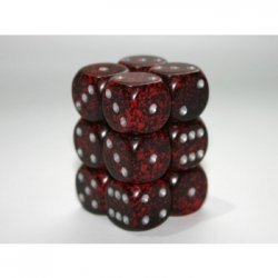 Chessex Speckled 16mm d6 with pips Dice Blocks (12 Dice) - Silver Volcano