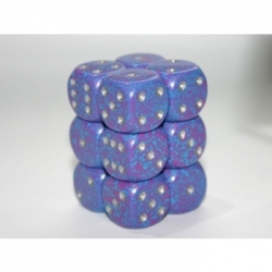 Chessex Speckled 16mm d6 with pips Dice Blocks (12 Dice) - Silver Tetra