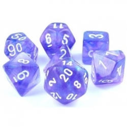 Chessex Borealis Poliédrico Púrpura/blanco Luminary 7-Die Set