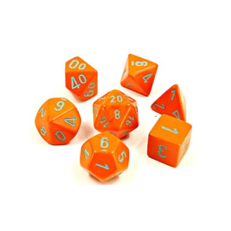 Chessex Lab Dice 4 - 7 Die Set Heavy Dice Polyhedral Orange/turquoise