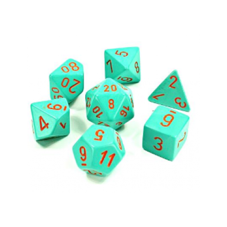 Chessex Lab Dice 4 - 7 Die Set Heavy Dice Polyhedral Turquoise/orange