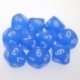 Chessex Ten D10 Sets - Frosted Blue w/white