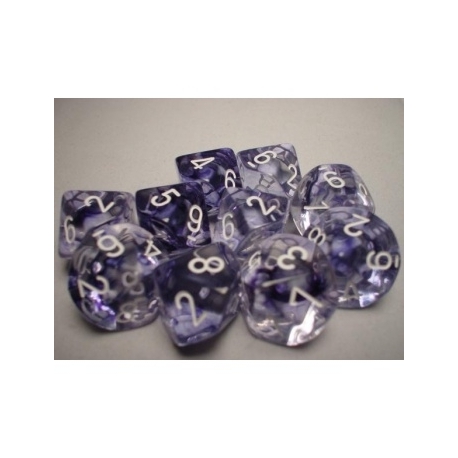 Chessex Ten D10 Sets - Nebula Black w/white