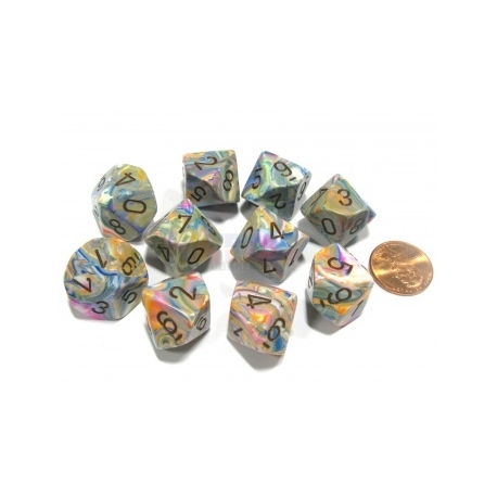 Chessex Ten D10 Sets - Festive Vibrant w/brown