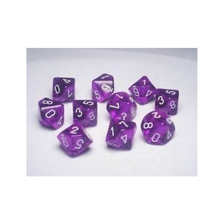 Chessex Ten D10 Sets - Festive Violet w/white