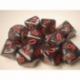 Chessex Ten D10 Sets - Velvet Black w/red