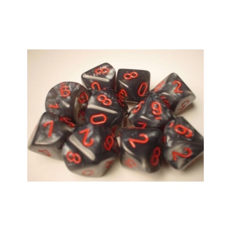Chessex Ten D10 Sets - Velvet Black w/red