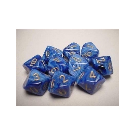 Chessex Ten D10 Sets - Phantom Teal w/gold