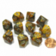 Chessex Ten D10 Sets - Lustrous Gold w/silver