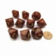 Chessex Ten D10 Sets - Glitter Polyhedral Ruby/gold