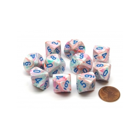 Chessex Ten D10 Sets - Festive Pop Art/blue