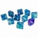 Chessex Ten D10 Sets - Festive Waterlily/white