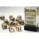 Chessex 16mm d6 with pips Dice Blocks (12 Dice) - Marble Ivory w/black