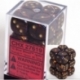 Chessex 16mm d6 with pips Dice Blocks (12 Dice) - Scarab Blue Blood w/gold