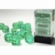 Chessex 16mm d6 with pips Dice Blocks (12 Dice) - Borealis Light Green w/gold
