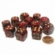 Chessex 16mm d6 with pips Dice Blocks (12 Dice) - Vortex Burgundy w/gold