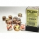 Chessex 16mm d6 with pips Dice Blocks (12 Dice) - Festive Circus w/black