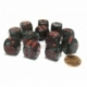 Chessex 16mm d6 with pips Dice Blocks (12 Dice) - Velvet Black w/red