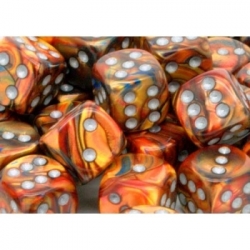 Chessex 16mm d6 with pips Dice Blocks (12 Dice) - Lustrous Gold w/silver
