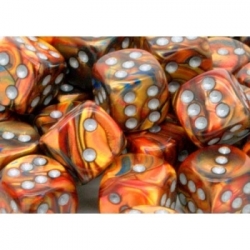 Chessex 16mm d6 with pips Dice Blocks (12 Dice) - Lustrous Gold w/silver