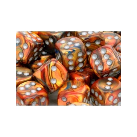 Chessex 16mm d6 with pips Dice Blocks (12 Dice) - Lustrous Gold w/silver