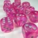 Chessex Borealis 16mm d6 Pink/silver Luminary Dice Block (12 dice)