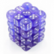 Chessex Signature 12mm d6 with pips Dice Blocks (36 Dice) - Borealis Purple w/white