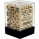 Chessex Signature 12mm d6 with pips Dice Blocks (36 Dice) - Marble Ivory w/black
