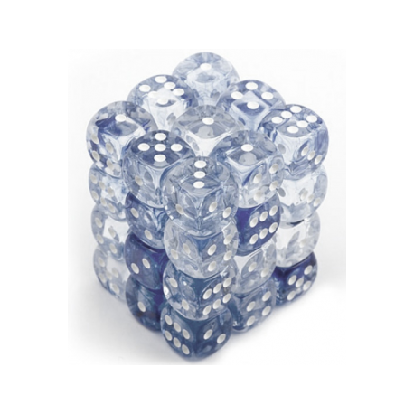 Chessex Signature 12mm d6 with pips Dice Blocks (36 Dice) - Nebula Black w/white