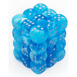 Chessex Signature 12mm d6 with pips Dice Blocks (36 Dice) - Luminary Sky/silver 12mm