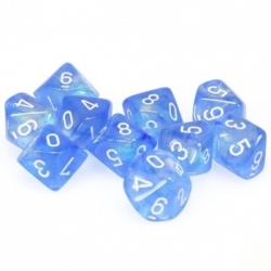 Chessex Borealis Celeste/blanco Set de Diez Luminarias d10s