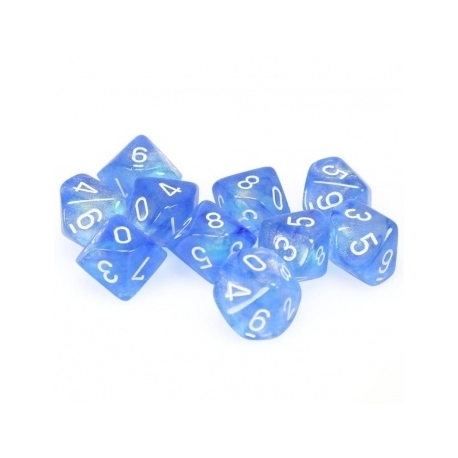 Chessex Borealis Celeste/blanco Set de Diez Luminarias d10s