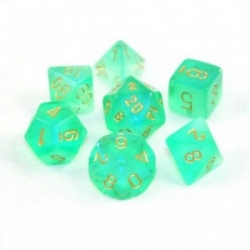 Chessex Borealis Polyhedral Light Green/gold Luminary 7-Die Set